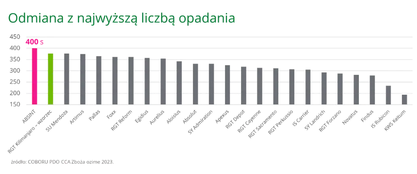 ABSINT Odmiana z najwyzsza liczba opadania