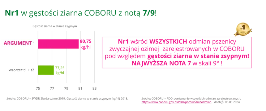 ARGUMENT Nr 1 w gestosci ziarna COBORU z nota 7 9