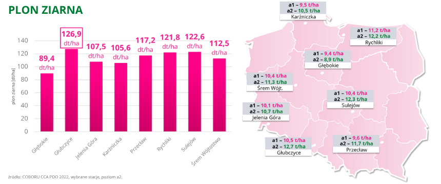 jęczmień ozimy Arthene plon ziarna do 126,9 poziom a2 COBORU CCA PDO 2022