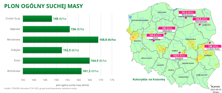 kukurydza Ismeri plon ogólny świeżej masy COBORU PDO 2025 (2)