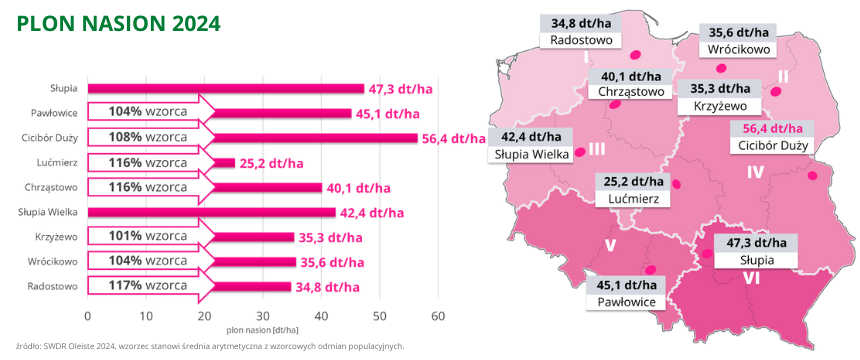 rzepak ozimy dreamline plon nasion 2024 coboru do 56,5dtha