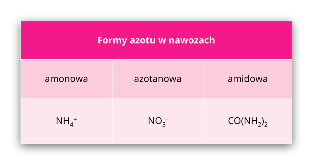 Formy azotu w nawozach